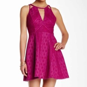 Free People Magenta Cutout Dress Size 6